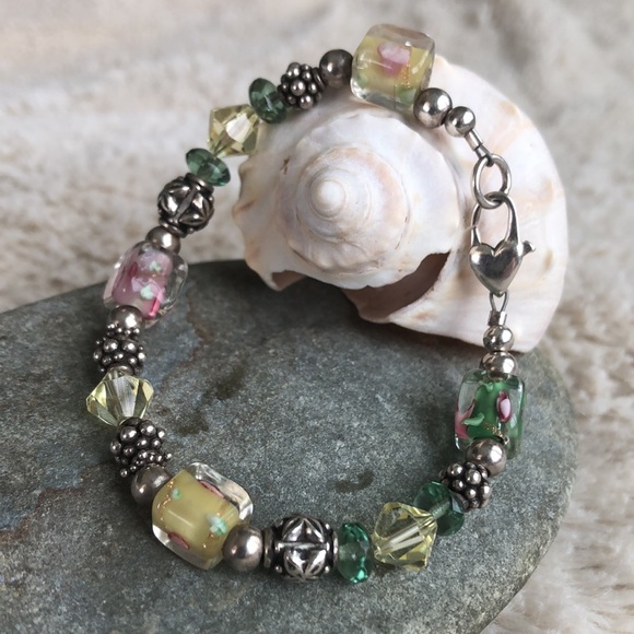 Sterling Murano Lampwork Bracelet - Picture 1 of 16